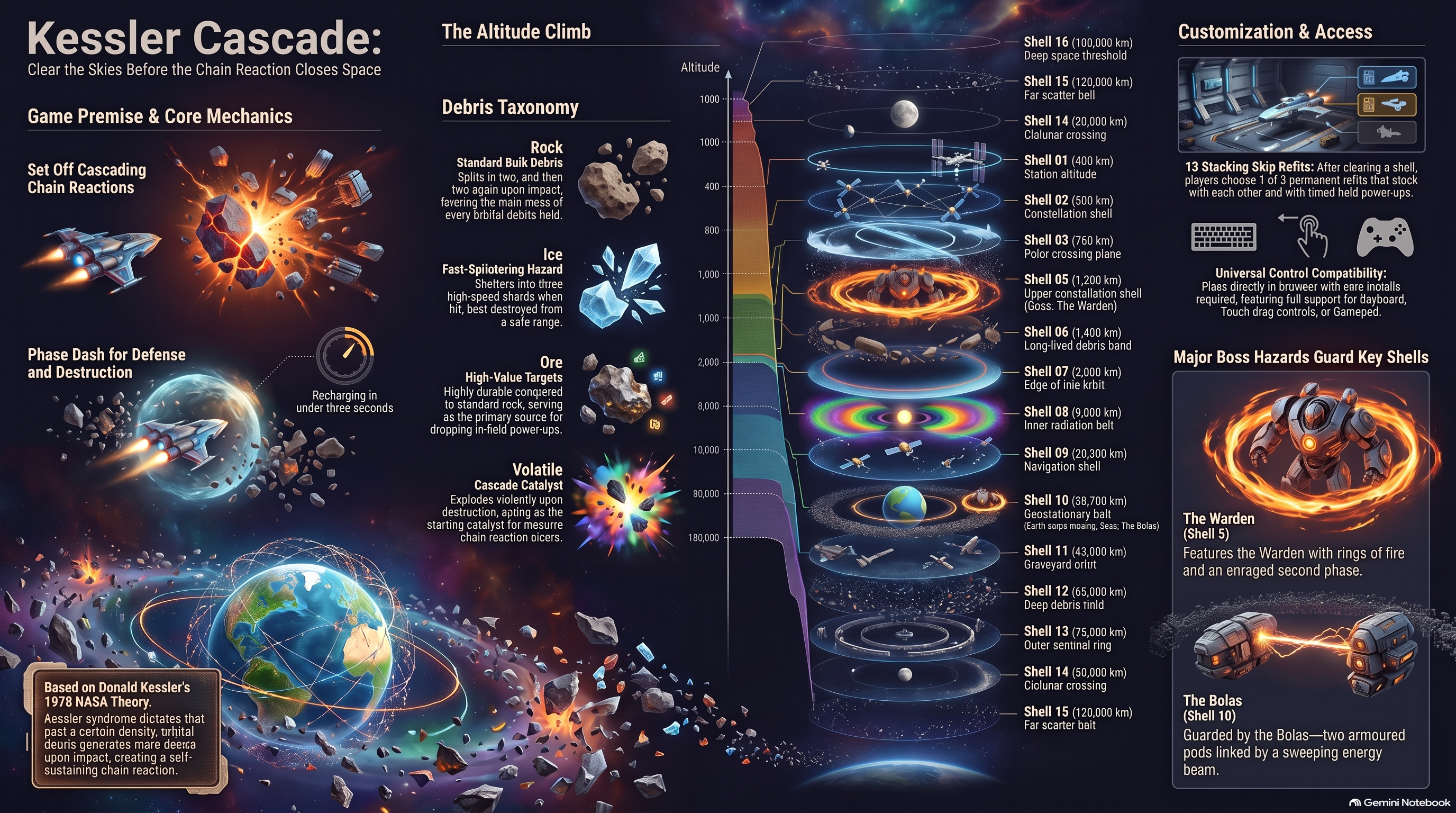 Kessler Cascade Gameplay Guide Infographic